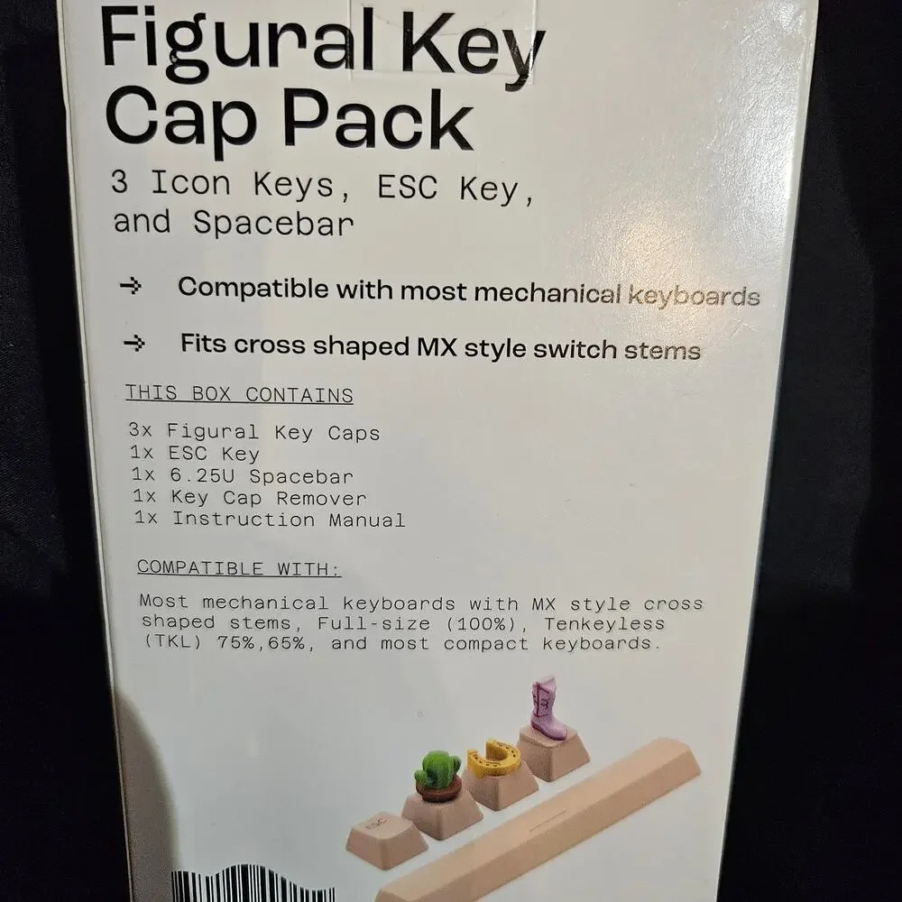 Figural Key Cap Pack Cactus and boots 3 Icon keys, Esc Key and spacebar